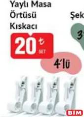 YAYLI MASA ÖRTÜSÜ KISKACI 4'LÜ